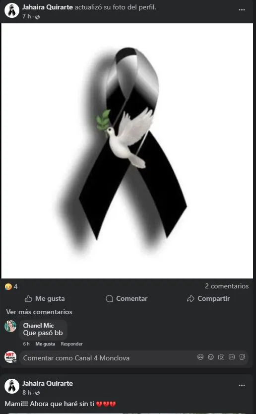 Publicación de la hija de Maribel