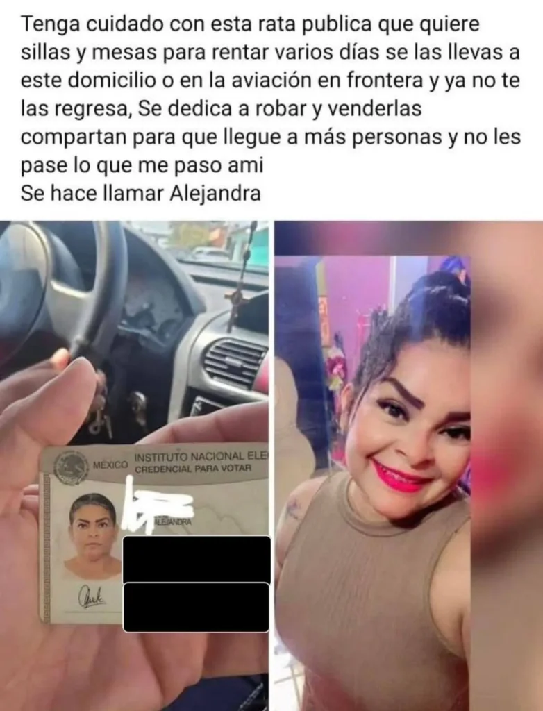 Publicación en grupo de Facebook