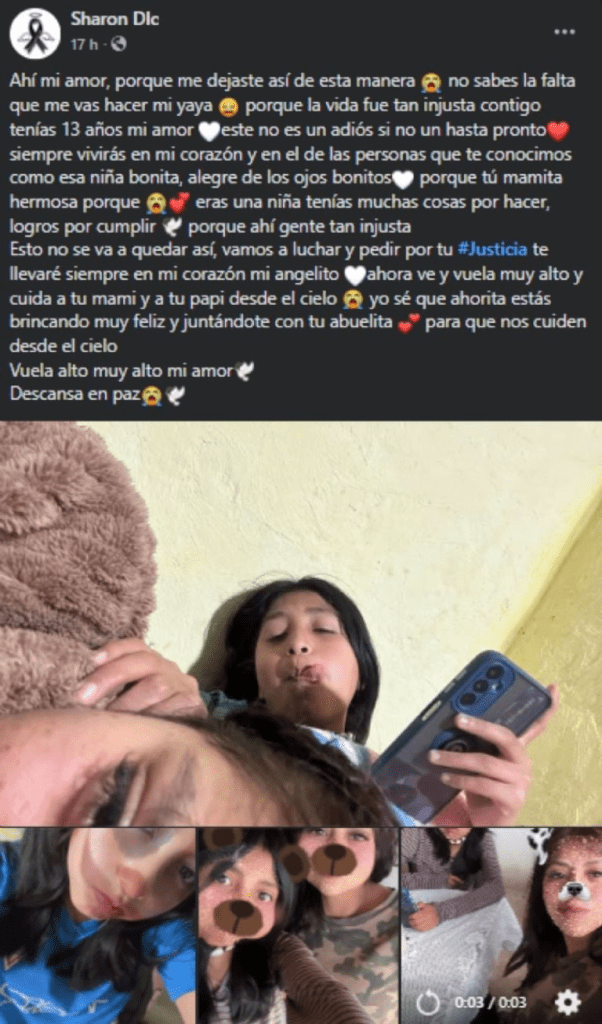 Mensaje en redes sociales