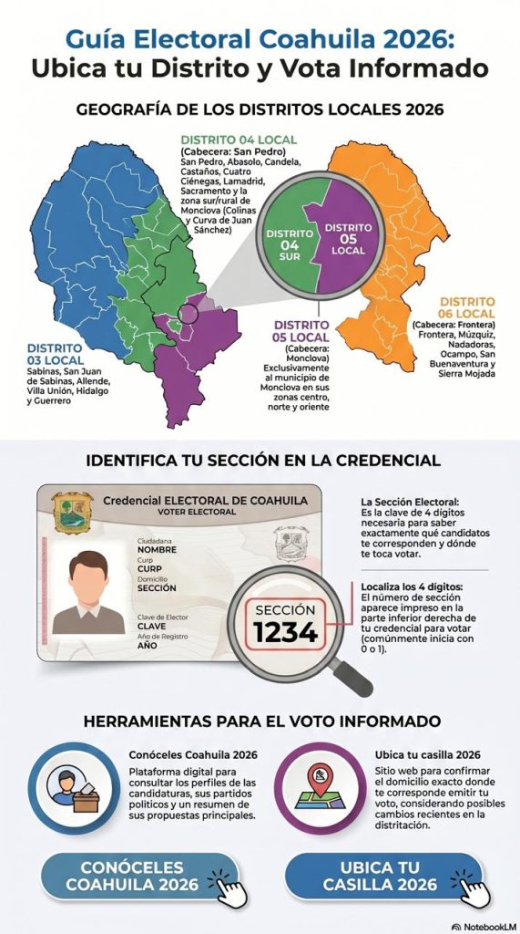 Así se dividen los distritos electorales en Monclova y la región