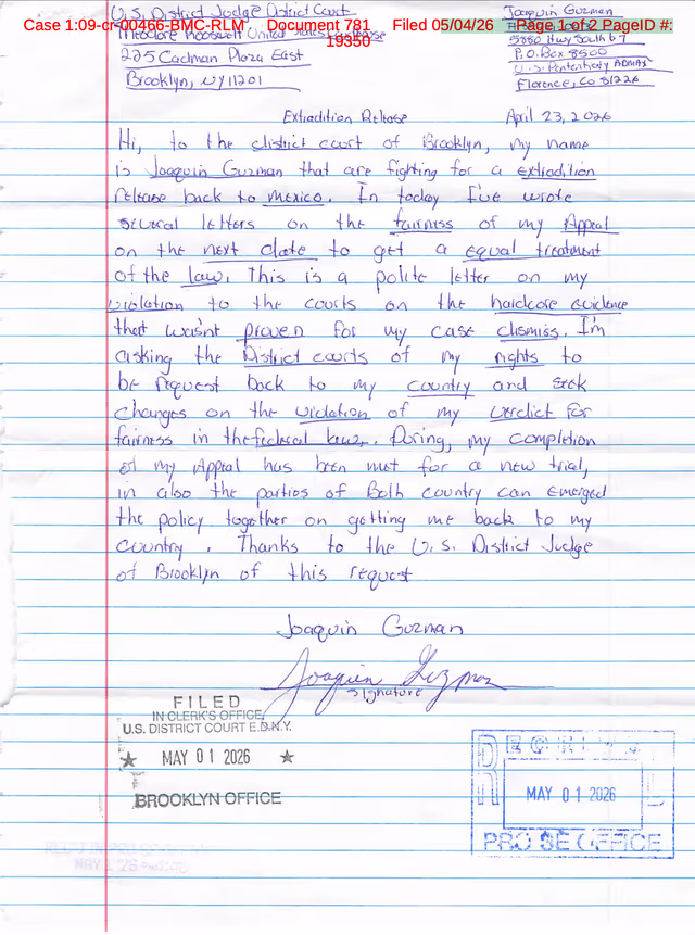 Carta de El Chapo