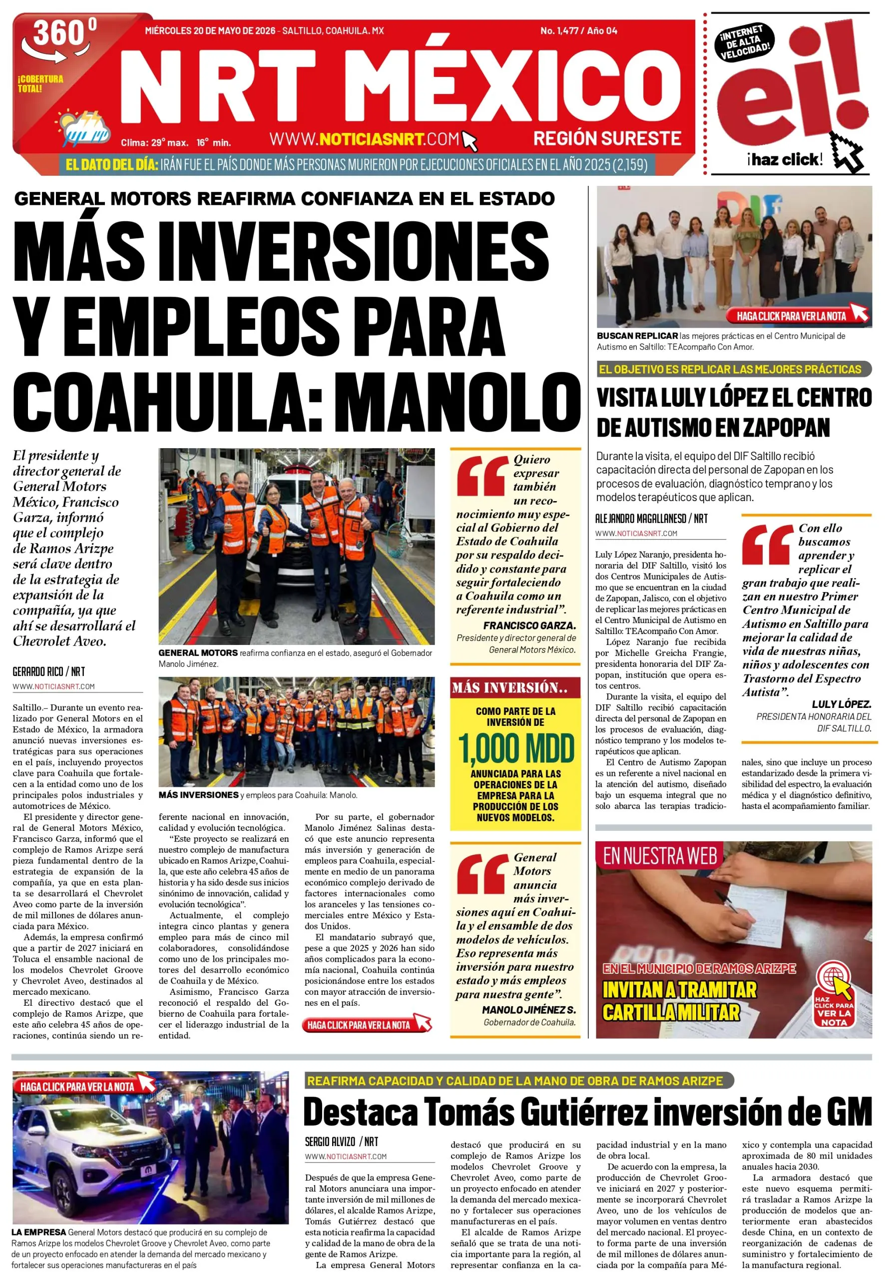 Portada de NRT México Región Sureste del 20 de mayo de 2026
