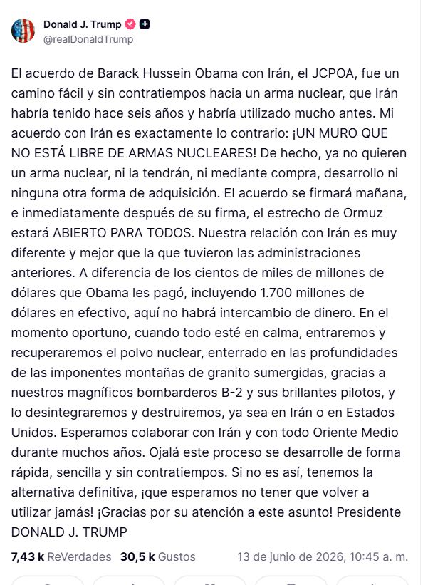 Comunicado de Trump
