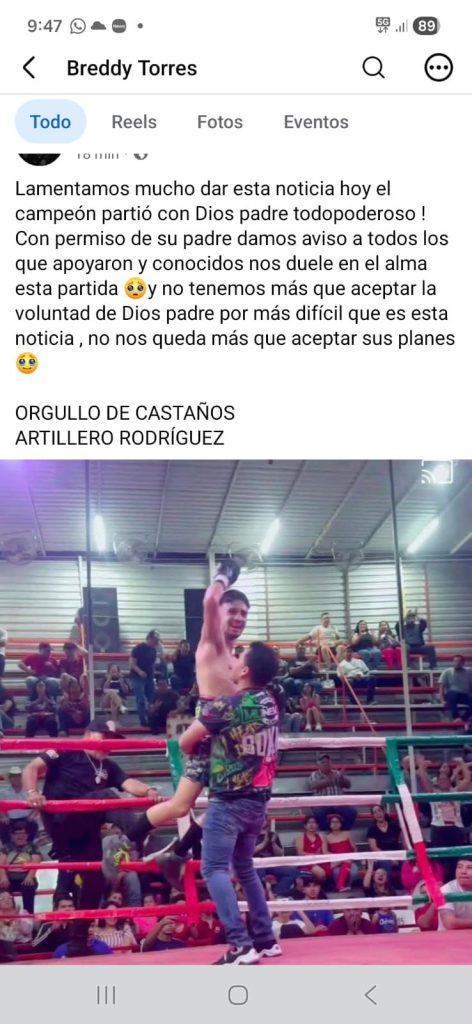 Muere el boxeador Isaías “Artillero” Rodríguez tras grave lesión cerebral