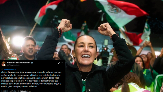 Claudia Sheinbaum envía mensaje a la Selección Mexicana tras la eliminación del Mundial 2026