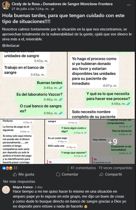 Denuncia en redes de Cicely