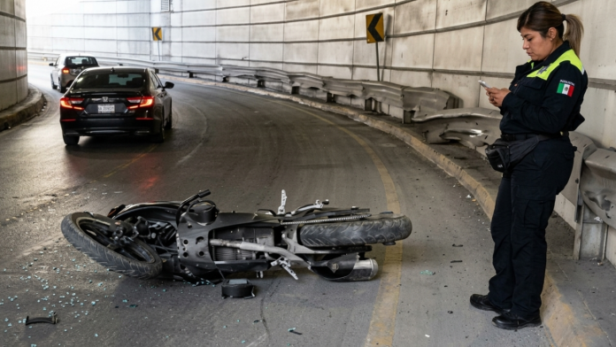 Motociclista resulta herido tras derrapar en paso inferior de Saltillo