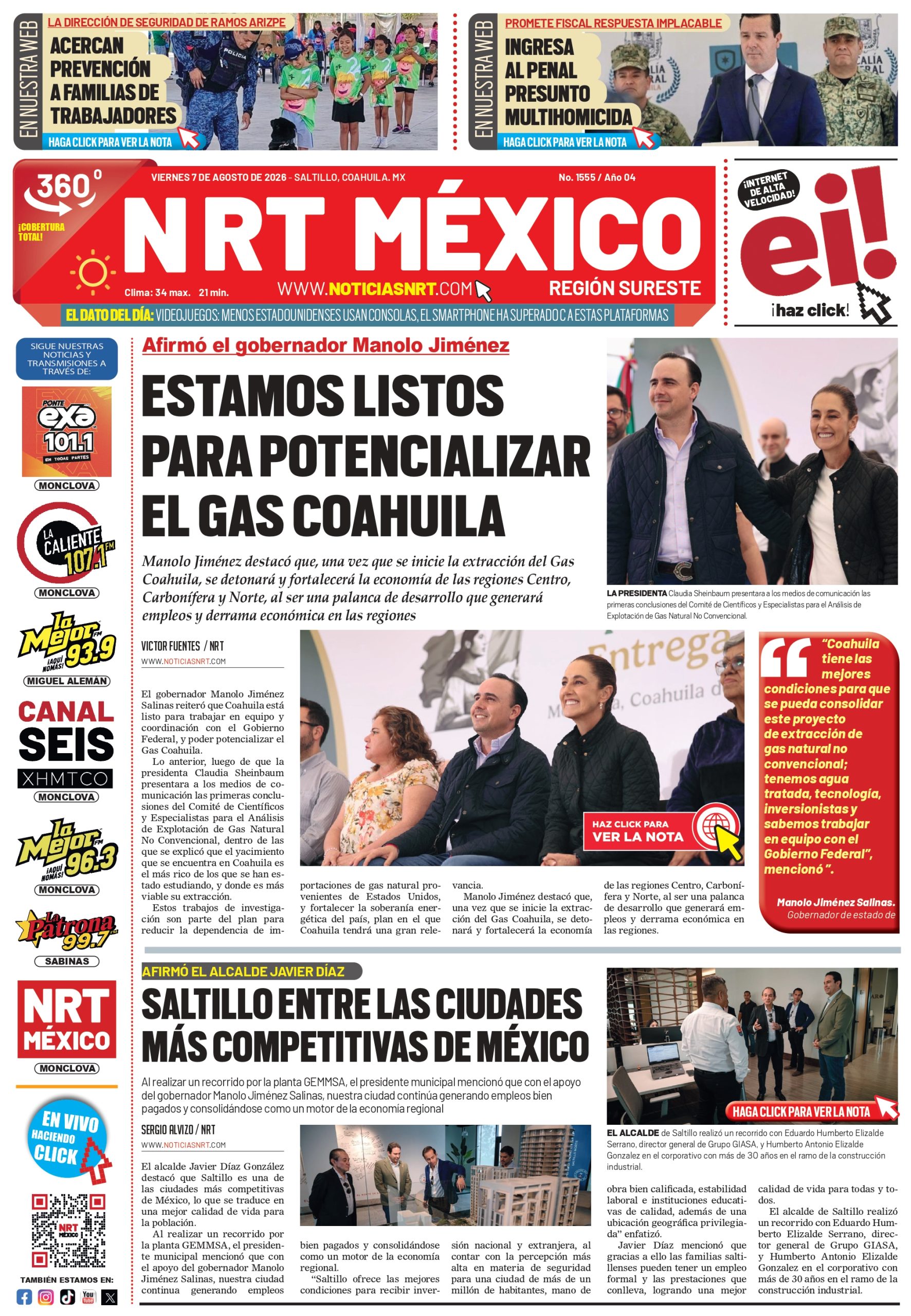 Portada de NRT México región Sureste del 07 de agosto de 2026