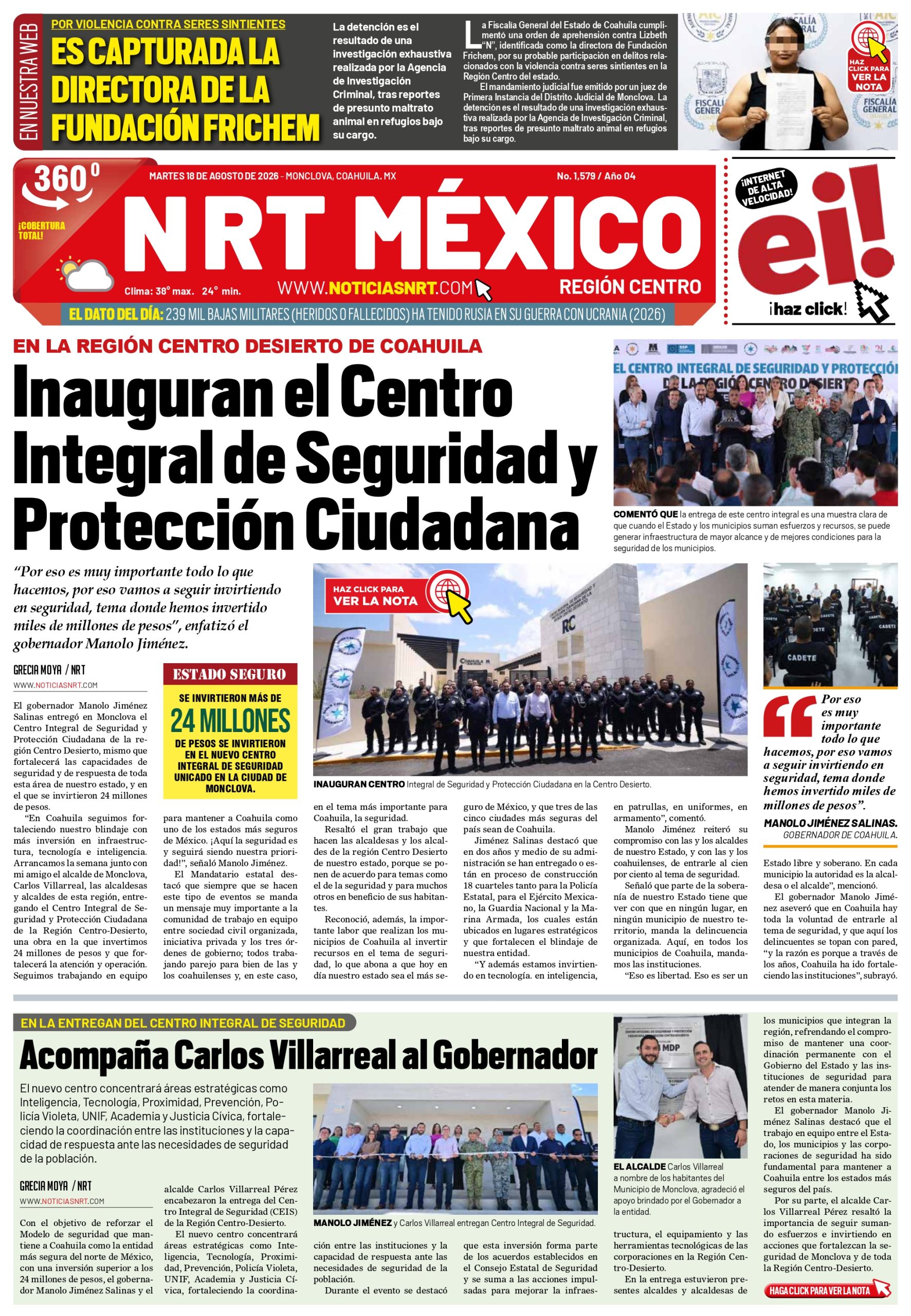 Portada de NRT México Región Sureste del 18 de julio de 2026