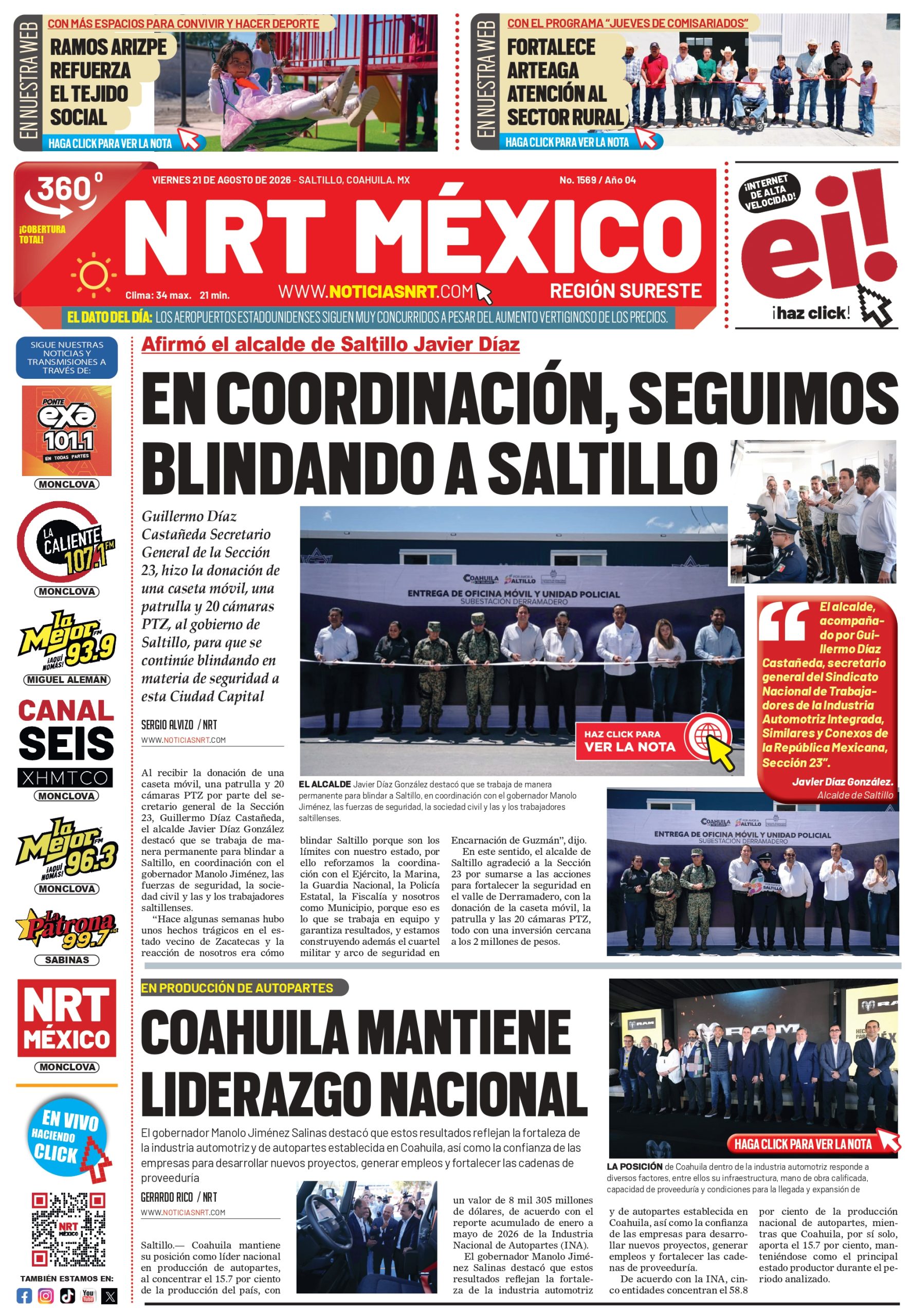 Portada de NRT México Región Sureste del 21 de agosto de 2026