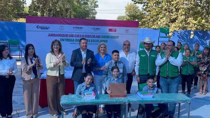Impulso Educativo inició el ciclo escolar en Múzquiz con la entrega de útiles, libros de texto y nuevo mobiliario para estudiantes.