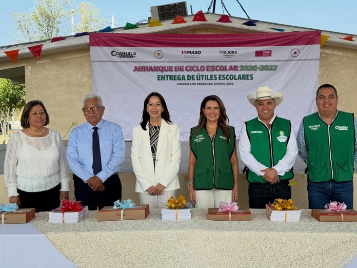 Arranca ciclo escolar 2026-2027 con entrega de útiles escolares y mobiliario en Sabinas