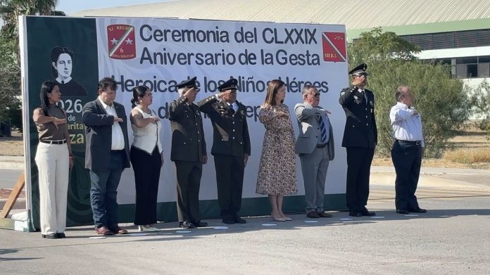 Ceremonia de los Niños Héroes en el 105 Batallón de Infantería