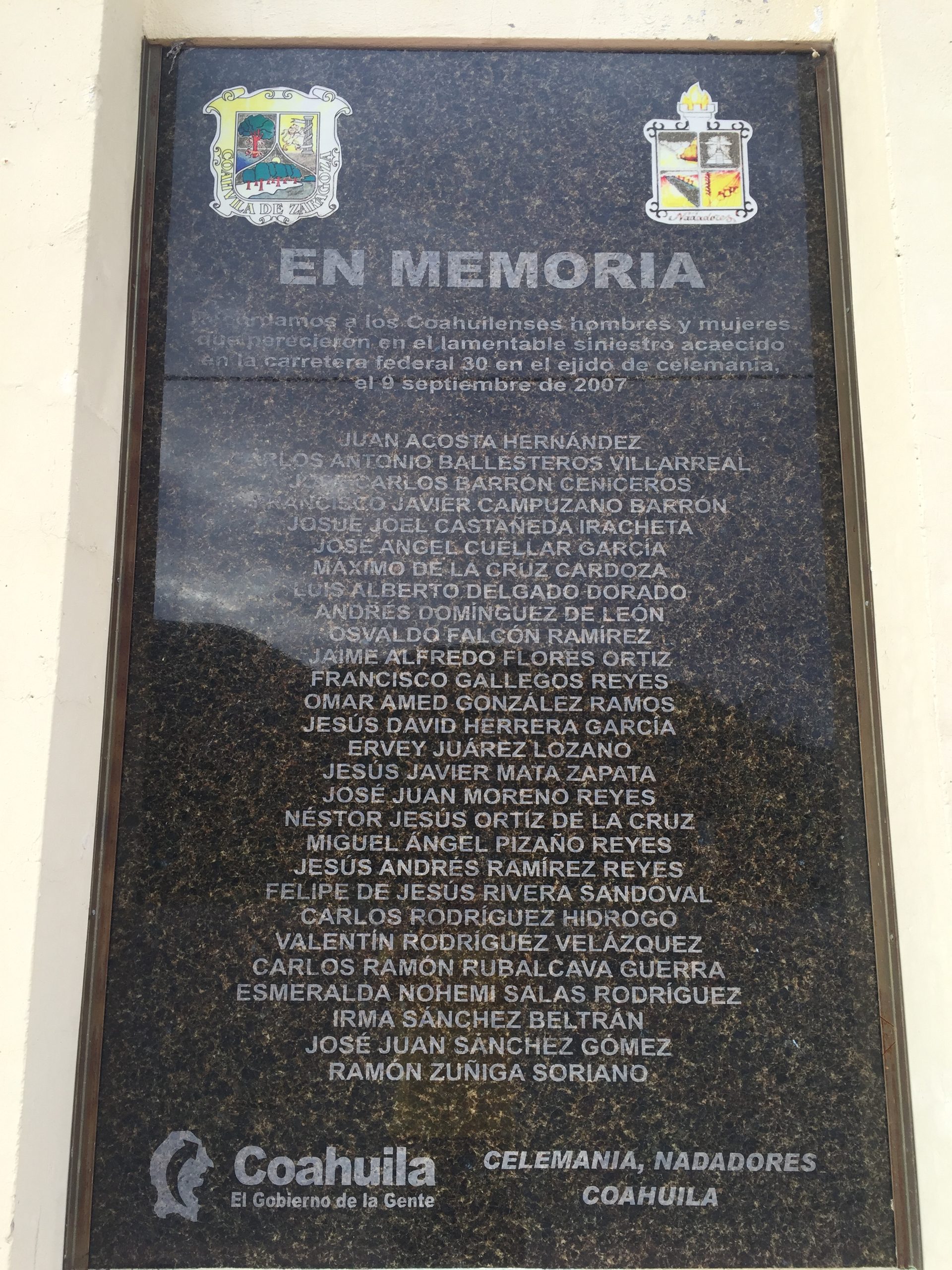 Nombres de las personas fallecidas en la explosión Celemania 2007