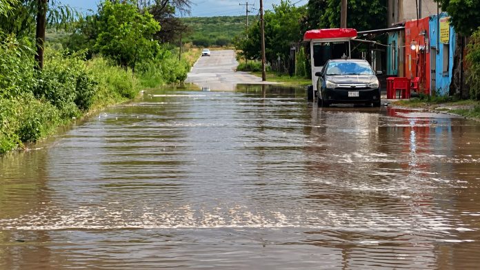 Protección Civil registró hasta cuatro pulgadas de lluvia cerca de la sierra y mantiene vigilancia sobre el arroyo Zamora.