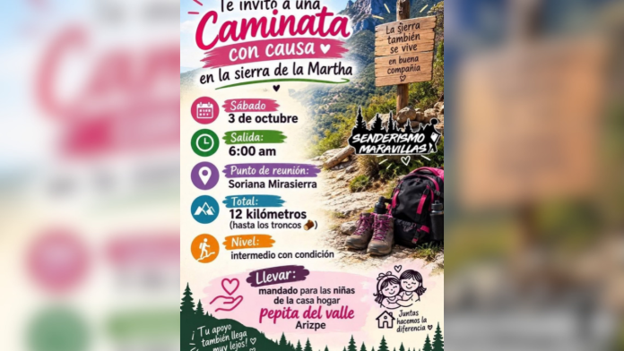 ¡A caminar por una buena causa! Invitan a apoyar a niñas de casa hogar con recorrido en la sierra de Saltillo