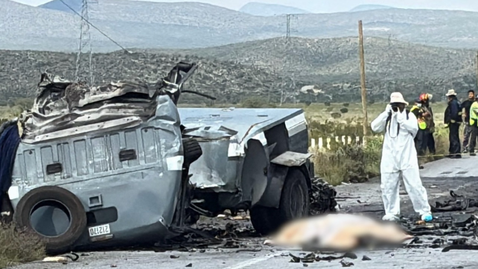 ¡FATAL VIAJE! Dos personas mueren tras brutal accidente en la Saltillo-Zacatecas