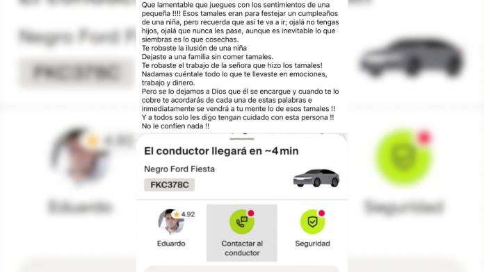 ¡NI LOS TAMALES PERDONÓ! Acusan a chofer de inDrive de llevarse el festejo de una niña