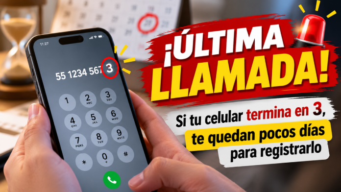 ¡Última llamada! Si tu celular termina en 3, te quedan pocos días para registrarlo
