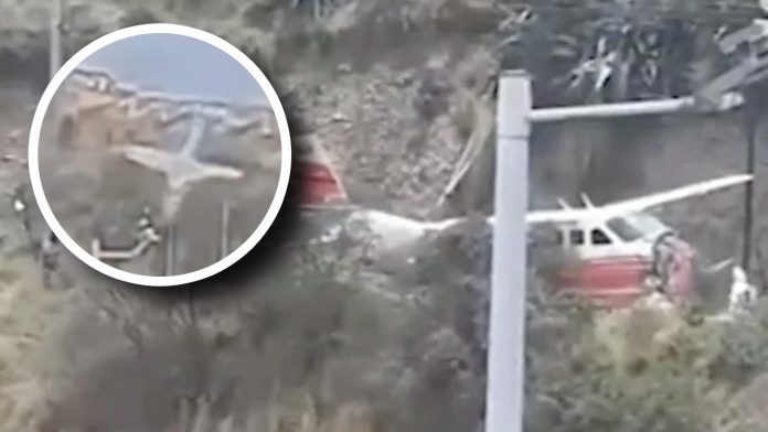 Avioneta cae en Cuenca tras salirse de la pista: Hay dos sobrevivientes