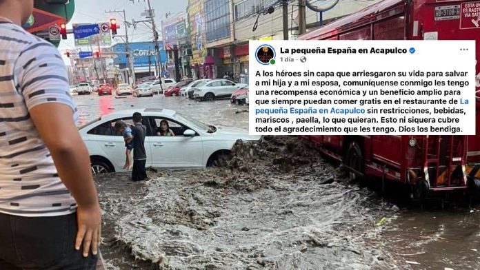 Dueño de restaurante en Acapulco ofrece comida gratis de por vida a los héroes que salvaron a su familia